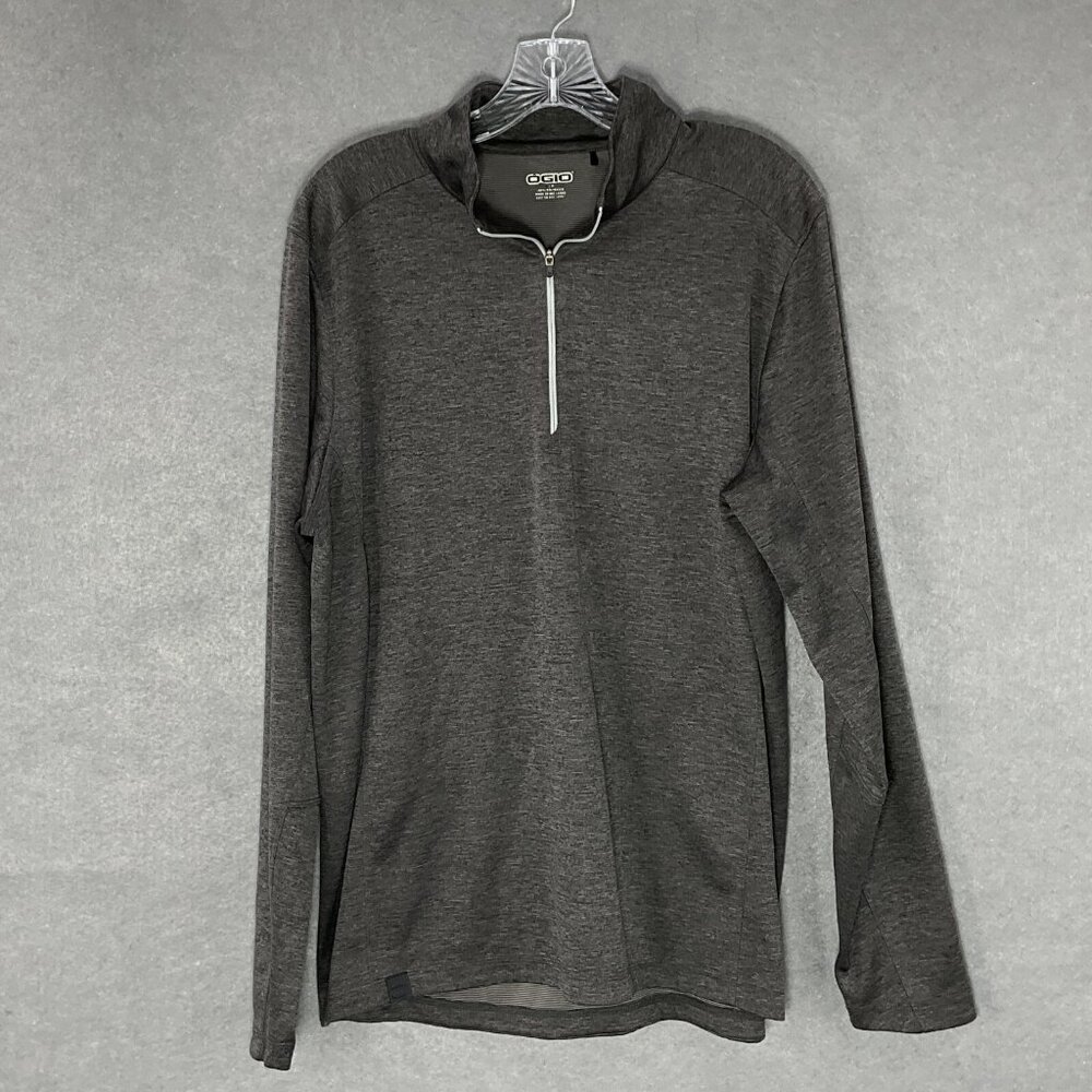 Ogio Pullover Jacket Mens Sz L Gray 1/4‎ Zip Activewear Gym Golf Outdoor